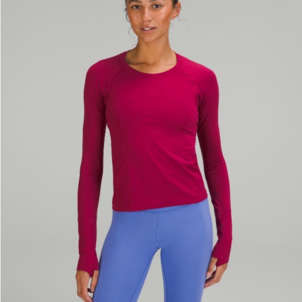 Pomegranate/Pomegranate swiftly tech long sleeve 2.0